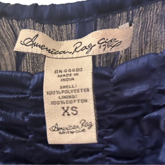 American Rag satin look peasant top size XS - Picture 2 of 7